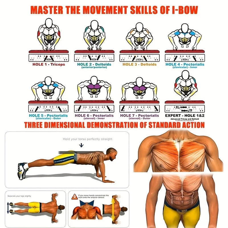Push-up Board Portable & Foldable Fitness Equipment For Home Workout